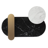 42" Black Faux Marble And Metal With Iron Coffee Table - Homeroots - Flyclothing LLC