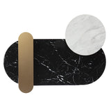 42" Black Faux Marble And Metal With Iron Coffee Table - Homeroots - Flyclothing LLC