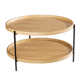 33" Natural And Natural Brown Manufactured Wood And Metal Round Coffee Table - Homeroots - Flyclothing LLC