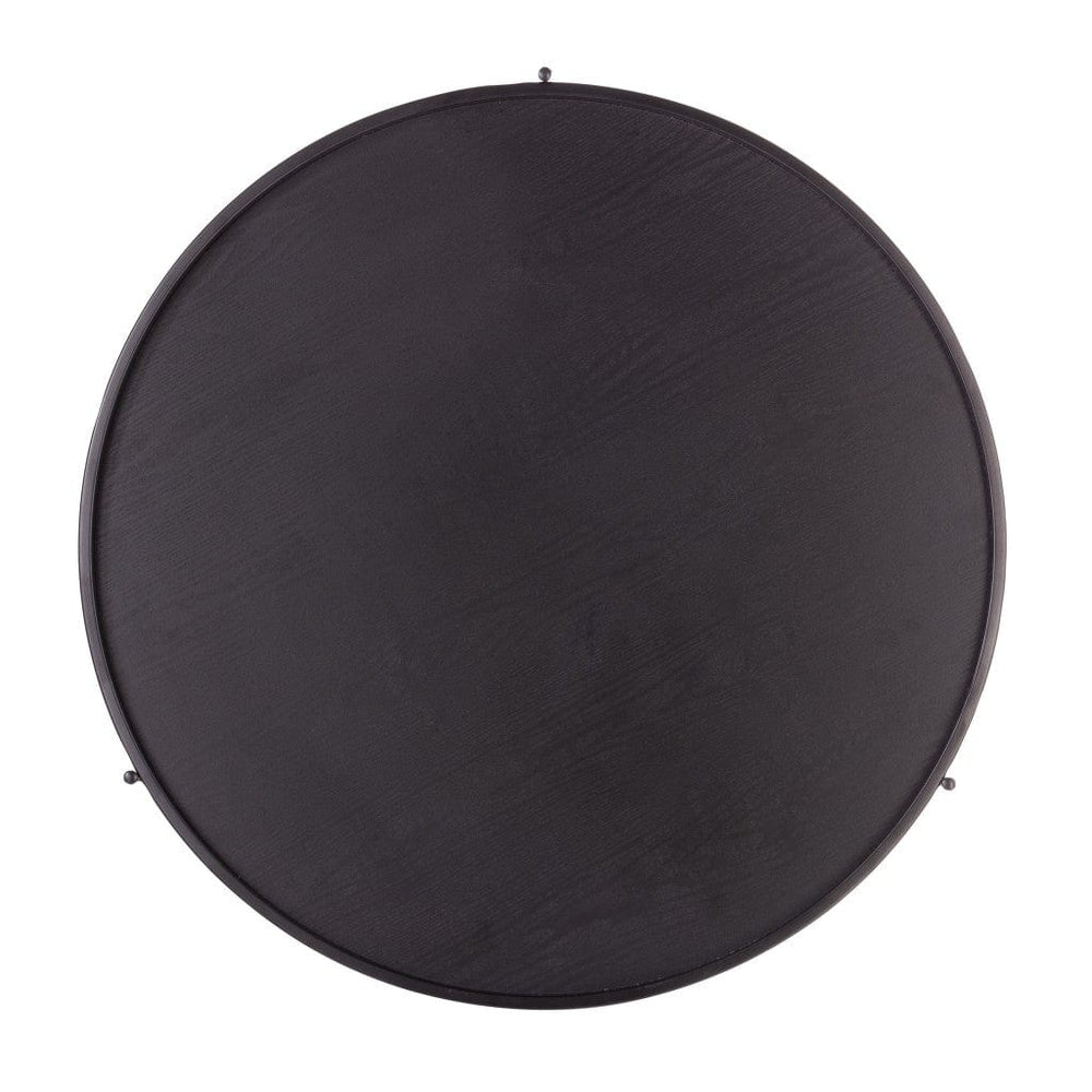 33" Black Manufactured Wood And Metal Round Coffee Table - Homeroots - Flyclothing LLC