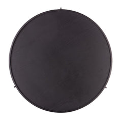33" Black Manufactured Wood And Metal Round Coffee Table