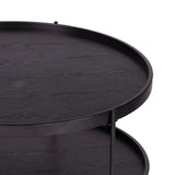 33" Black Manufactured Wood And Metal Round Coffee Table - Homeroots - Flyclothing LLC