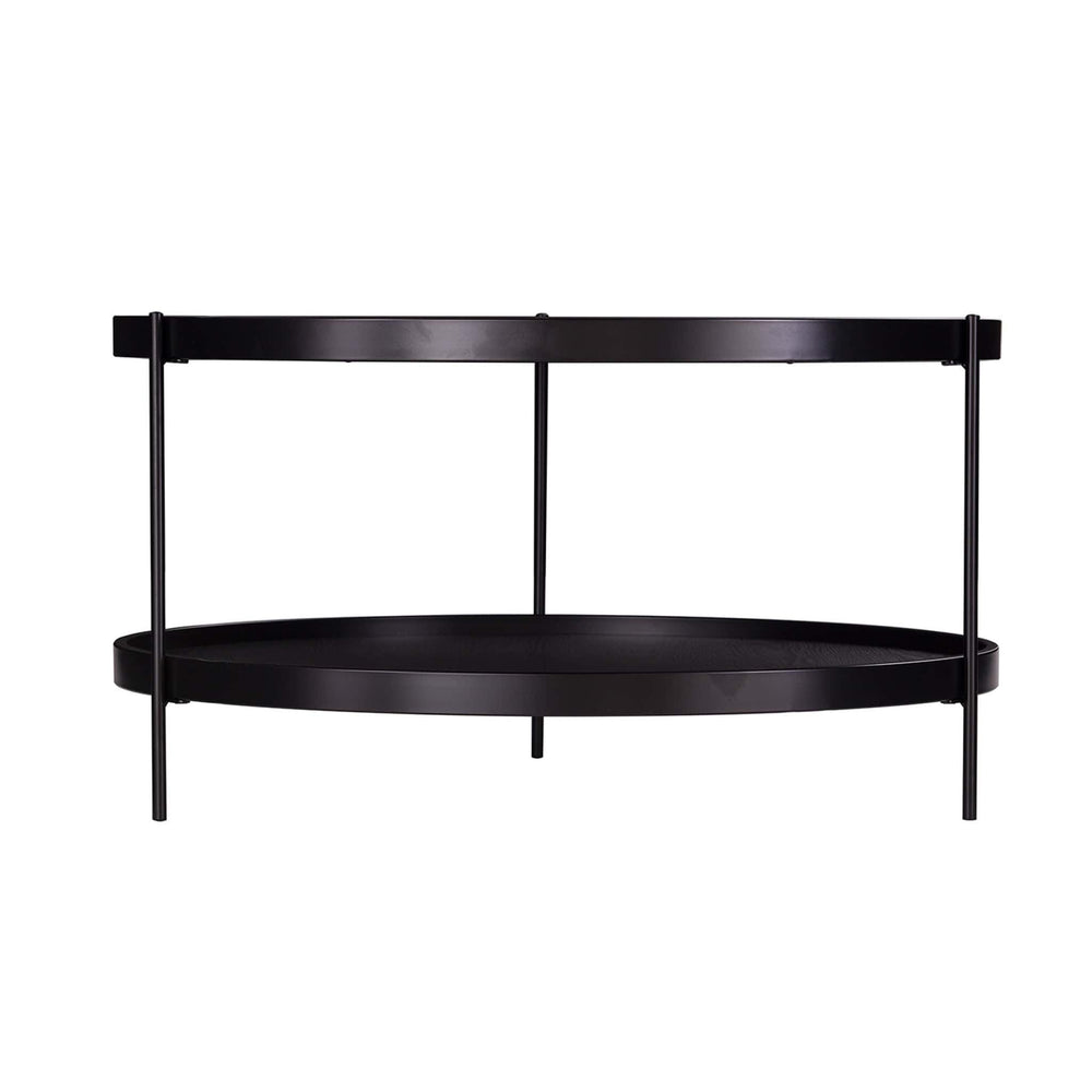 33" Black Manufactured Wood And Metal Round Coffee Table - Homeroots - Flyclothing LLC