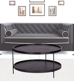 33" Black Manufactured Wood And Metal Round Coffee Table - Homeroots - Flyclothing LLC
