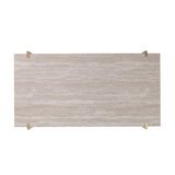 47" Brass Manufactured Wood And Metal Rectangular Coffee Table - Homeroots