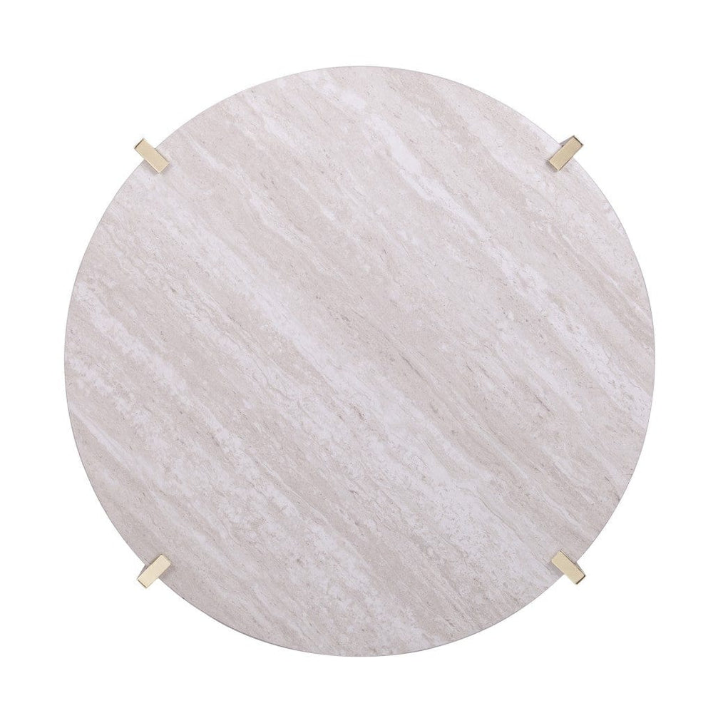 33" Brass Solid Manufactured Wood And Metal Round Coffee Table - Homeroots - Flyclothing LLC