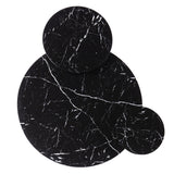43" Black Faux Marble And Metal With Iron Round Coffee Table - Homeroots - Flyclothing LLC