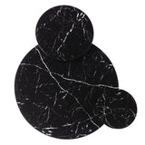 43" Black Faux Marble And Metal With Iron Round Coffee Table - Homeroots - Flyclothing LLC