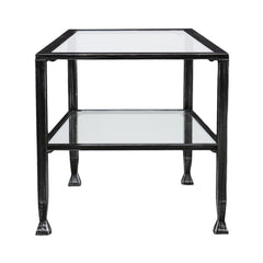 48" Black Glass And Metal Rectangular Coffee Table