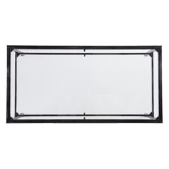 48" Black Glass And Metal Rectangular Coffee Table
