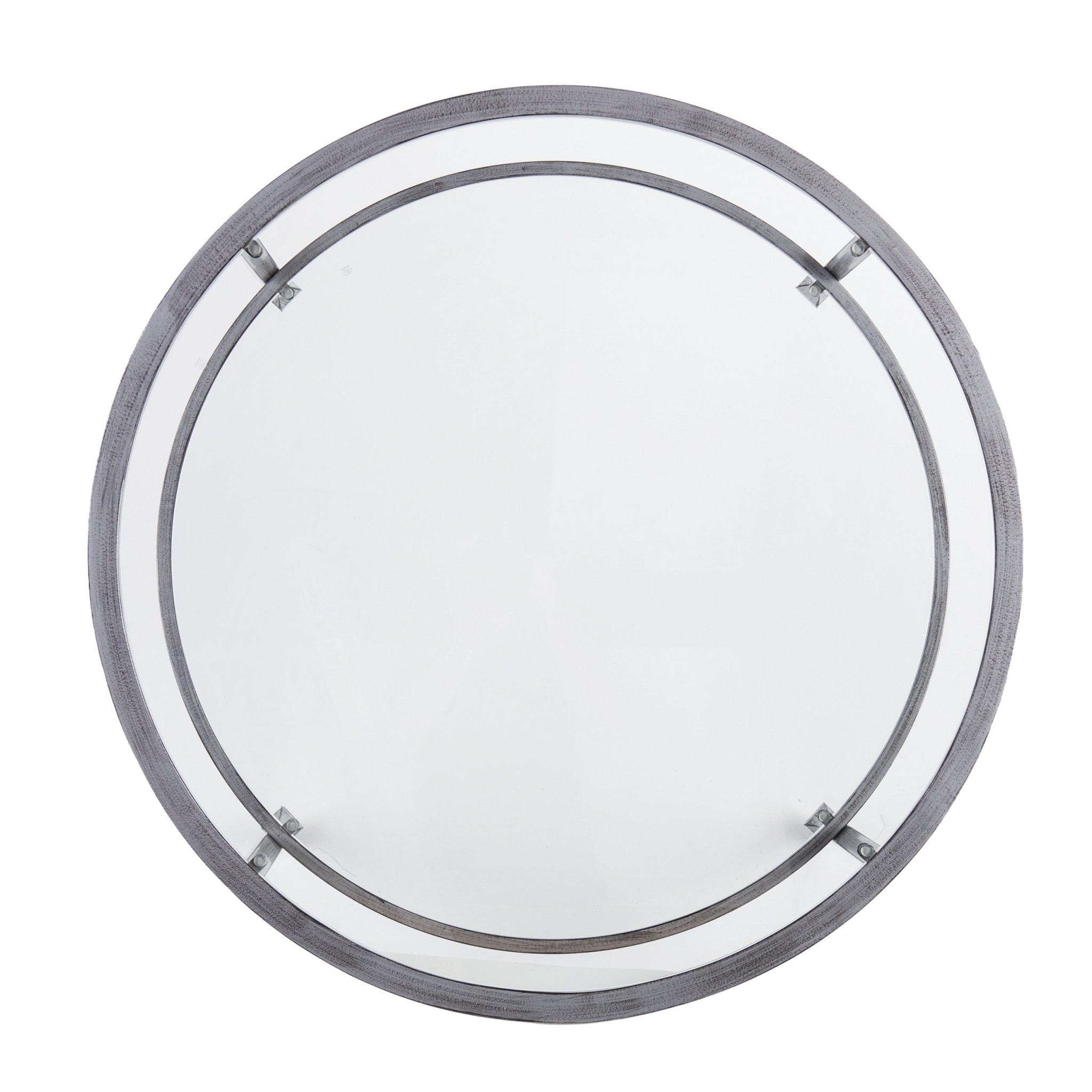 36" Silver Glass And Metal Round Coffee Table - Homeroots