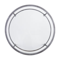 36" Silver Glass And Metal Round Coffee Table - Homeroots