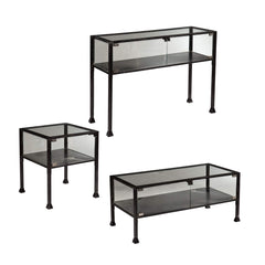 43" Black Glass And Metal Rectangular Coffee Table - Homeroots