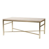 42" Off White Manufactured Wood And Metal Rectangular Coffee Table - Homeroots