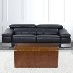39" Brown Manufactured Wood And Metal Rectangular Coffee Table - Homeroots