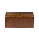 39" Brown Manufactured Wood And Metal Rectangular Coffee Table - Homeroots
