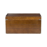 39" Brown Manufactured Wood And Metal Rectangular Coffee Table - Homeroots