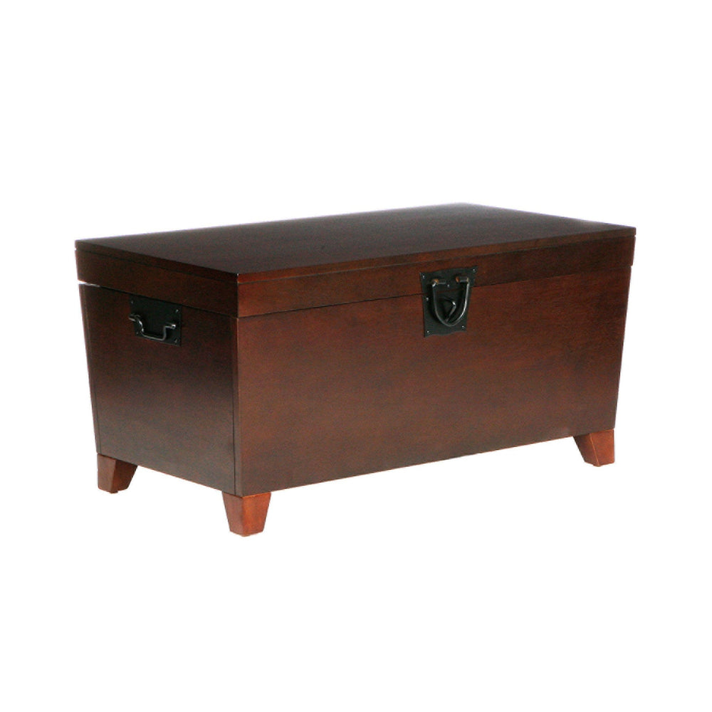 39" Brown Manufactured Wood And Metal Rectangular Coffee Table - Homeroots