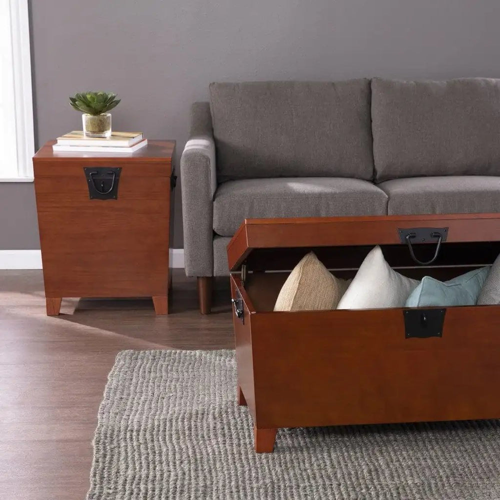 39" Brown Manufactured Wood And Metal Rectangular Coffee Table - Homeroots - Flyclothing LLC