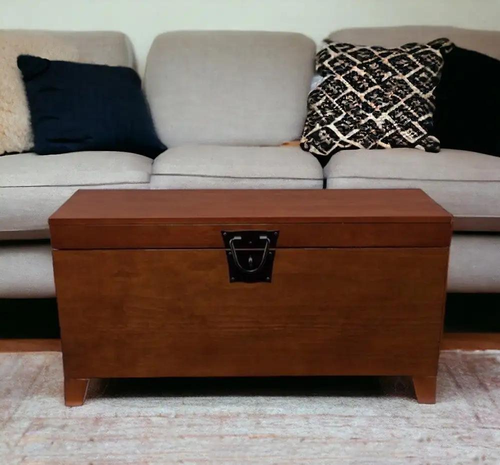 39" Brown Manufactured Wood And Metal Rectangular Coffee Table - Homeroots - Flyclothing LLC