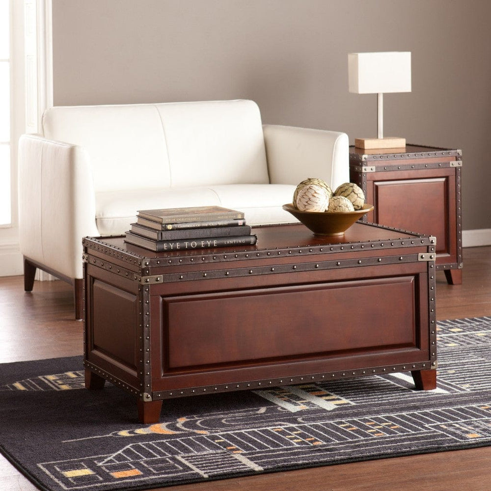 40" Brown Solid Wood And Metal Rectangular Coffee Table - Homeroots - Flyclothing LLC