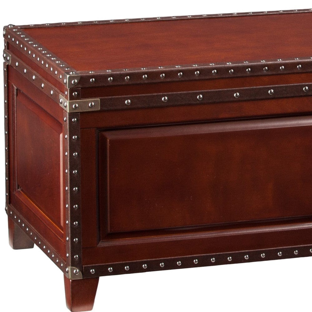 40" Brown Solid Wood And Metal Rectangular Coffee Table - Homeroots - Flyclothing LLC