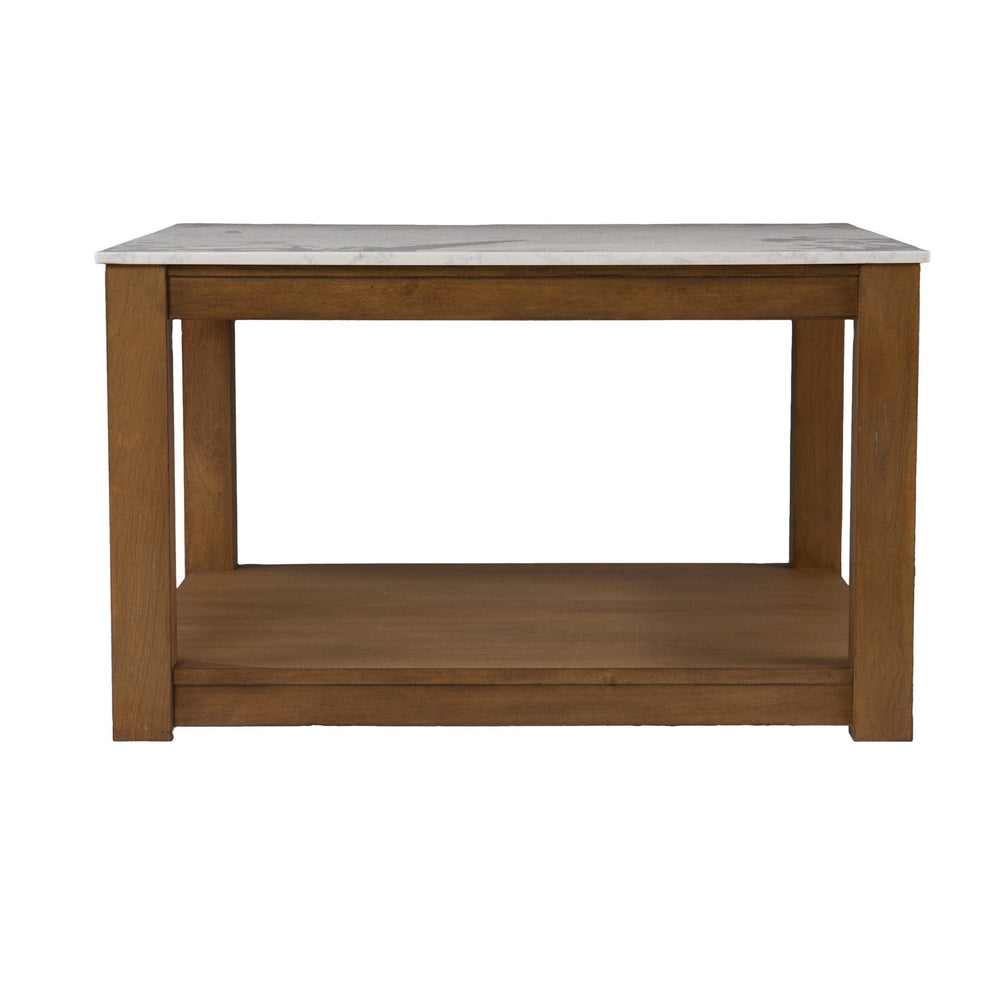 30" Natural And Natural Brown Solid Manufactured Wood Square Coffee Table - Homeroots