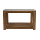 30" Natural And Natural Brown Solid Manufactured Wood Square Coffee Table - Homeroots