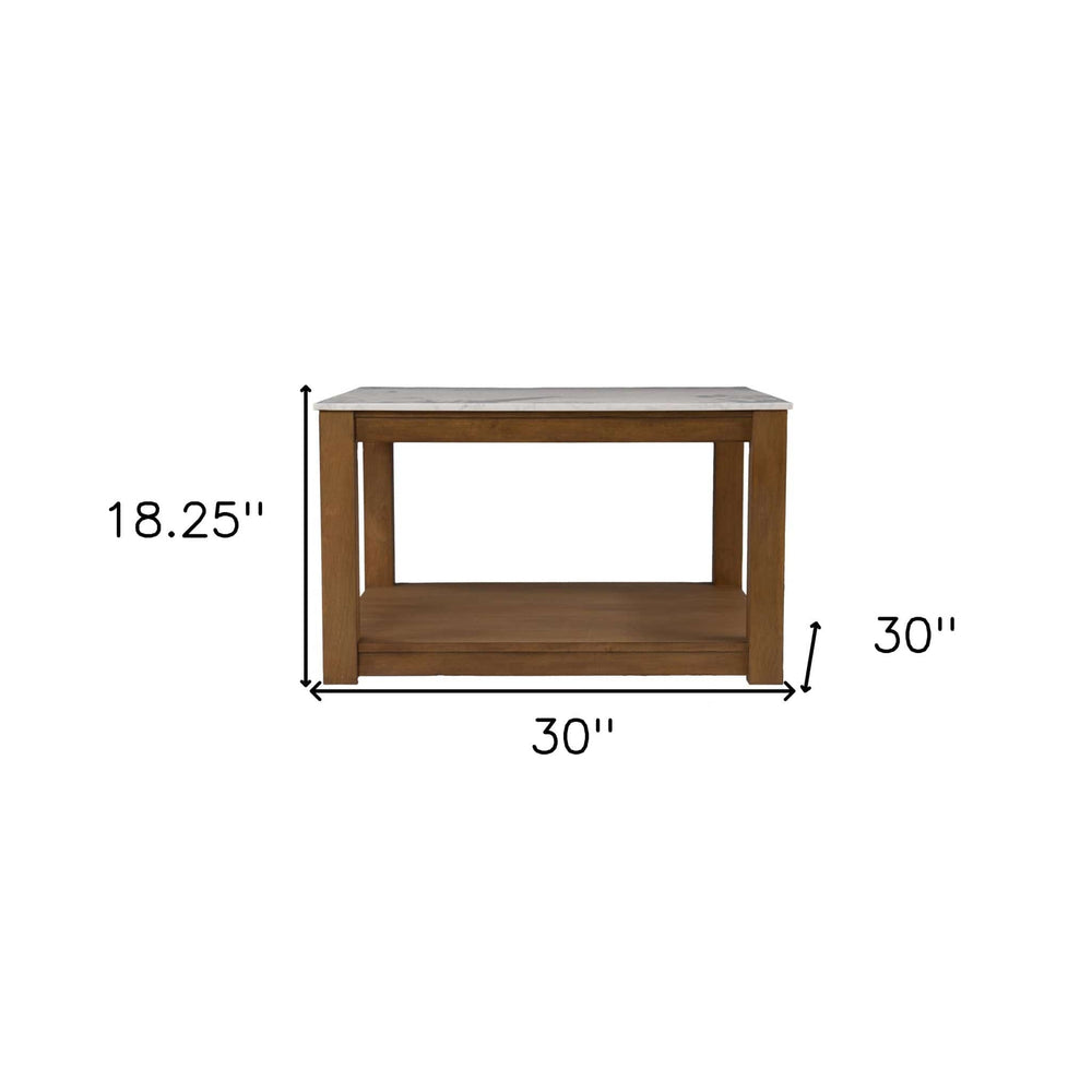 30" Natural And Natural Brown Solid Manufactured Wood Square Coffee Table - Homeroots - Flyclothing LLC