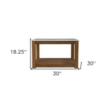 30" Natural And Natural Brown Solid Manufactured Wood Square Coffee Table - Homeroots - Flyclothing LLC