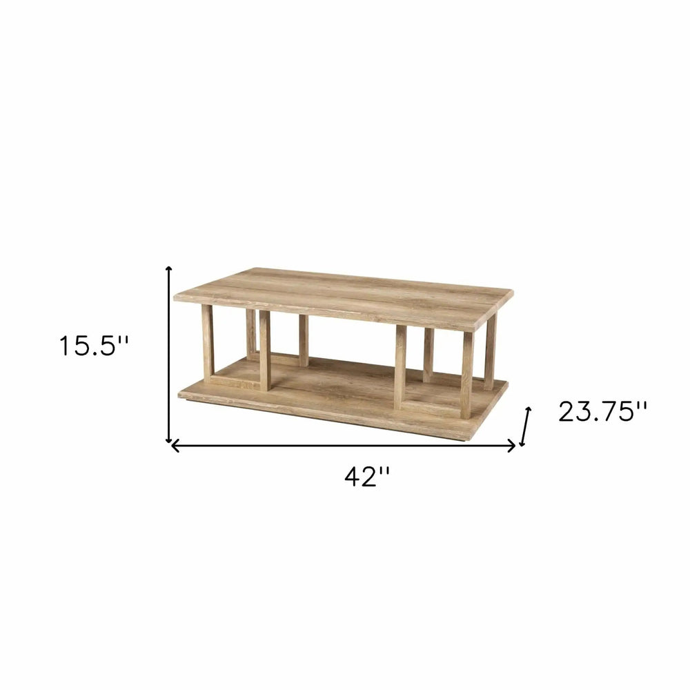 42" Natural Coffee Table - Homeroots - Flyclothing LLC