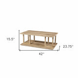 42" Natural Coffee Table - Homeroots - Flyclothing LLC