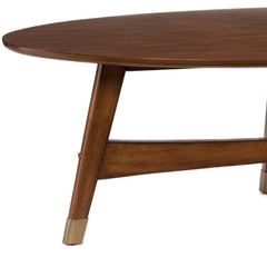 52" Brown Solid Wood With Iron Coffee Table - Homeroots