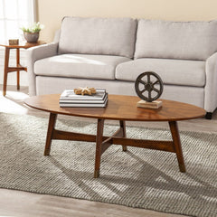 52" Brown Solid Wood With Iron Coffee Table - Homeroots