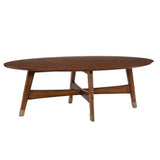 52" Brown Solid Wood With Iron Coffee Table - Homeroots