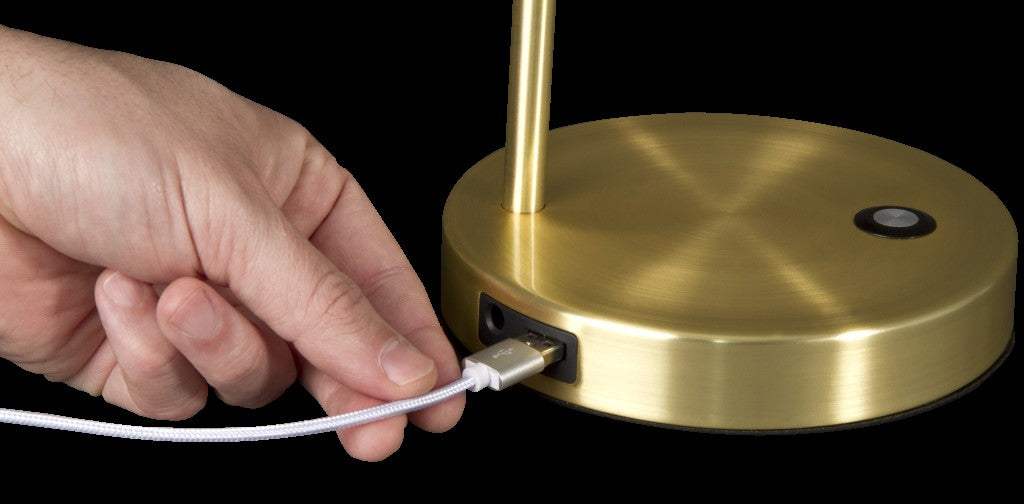 Shiny Satin Brass LED Adjustable Desk Lamp - Homeroots - Flyclothing LLC