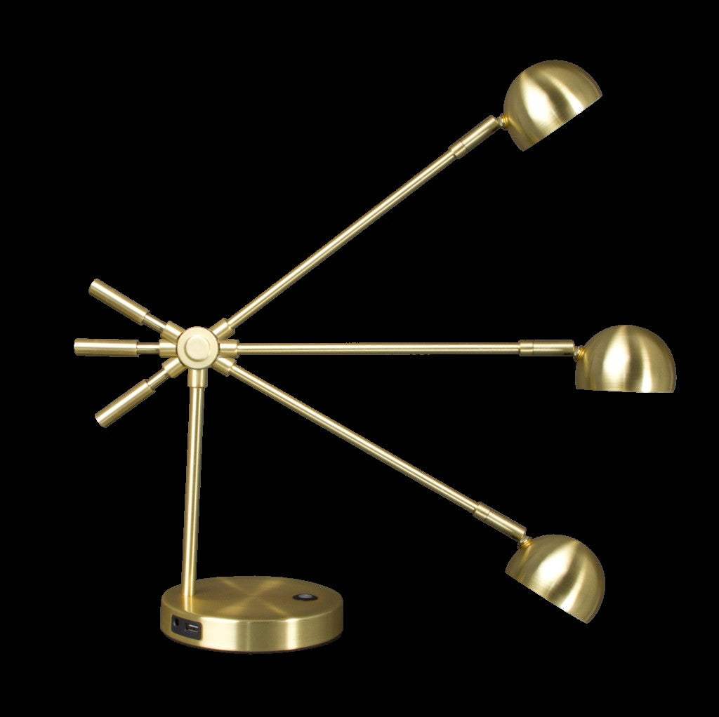 Shiny Satin Brass LED Adjustable Desk Lamp - Homeroots - Flyclothing LLC