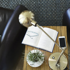 Shiny Satin Brass LED Adjustable Desk Lamp - Homeroots