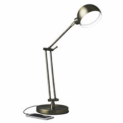Shiny Satin Brass LED Adjustable Desk Lamp - Homeroots