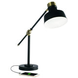 Matte Black and Antiqued Brass LED Adjustable Desk Lamp - Homeroots - Flyclothing LLC