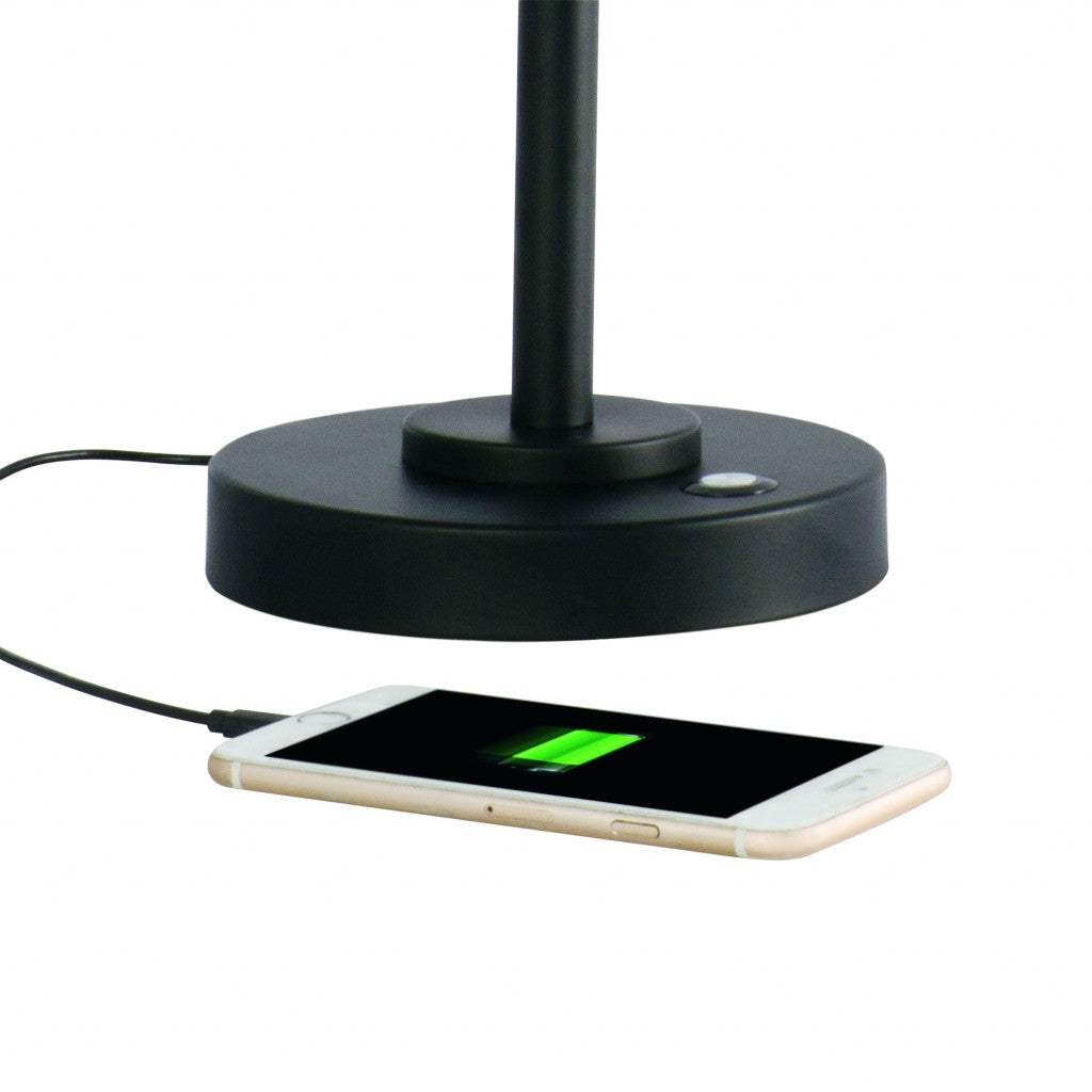 Matte Black and Antiqued Brass LED Adjustable Desk Lamp - Homeroots - Flyclothing LLC
