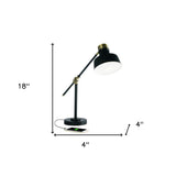 Matte Black and Antiqued Brass LED Adjustable Desk Lamp - Homeroots - Flyclothing LLC