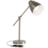 Brushed Silver LED Adjustable Desk Lamp