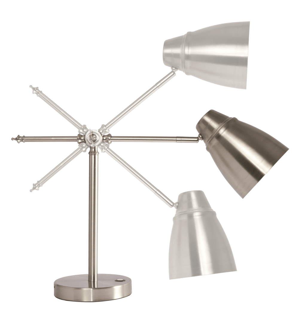 Brushed Silver LED Adjustable Desk Lamp - Homeroots