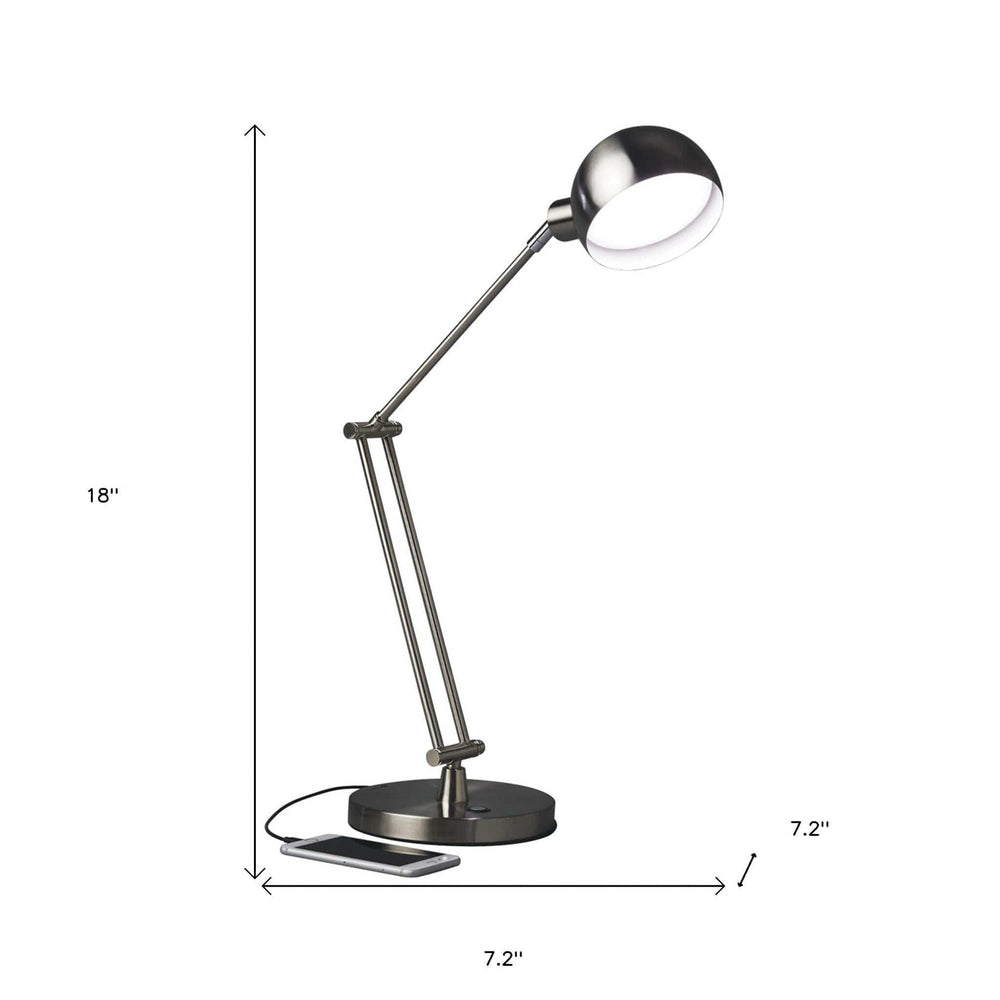 Brushed Nickel LED Adjustable Desk Lamp - Homeroots - Flyclothing LLC