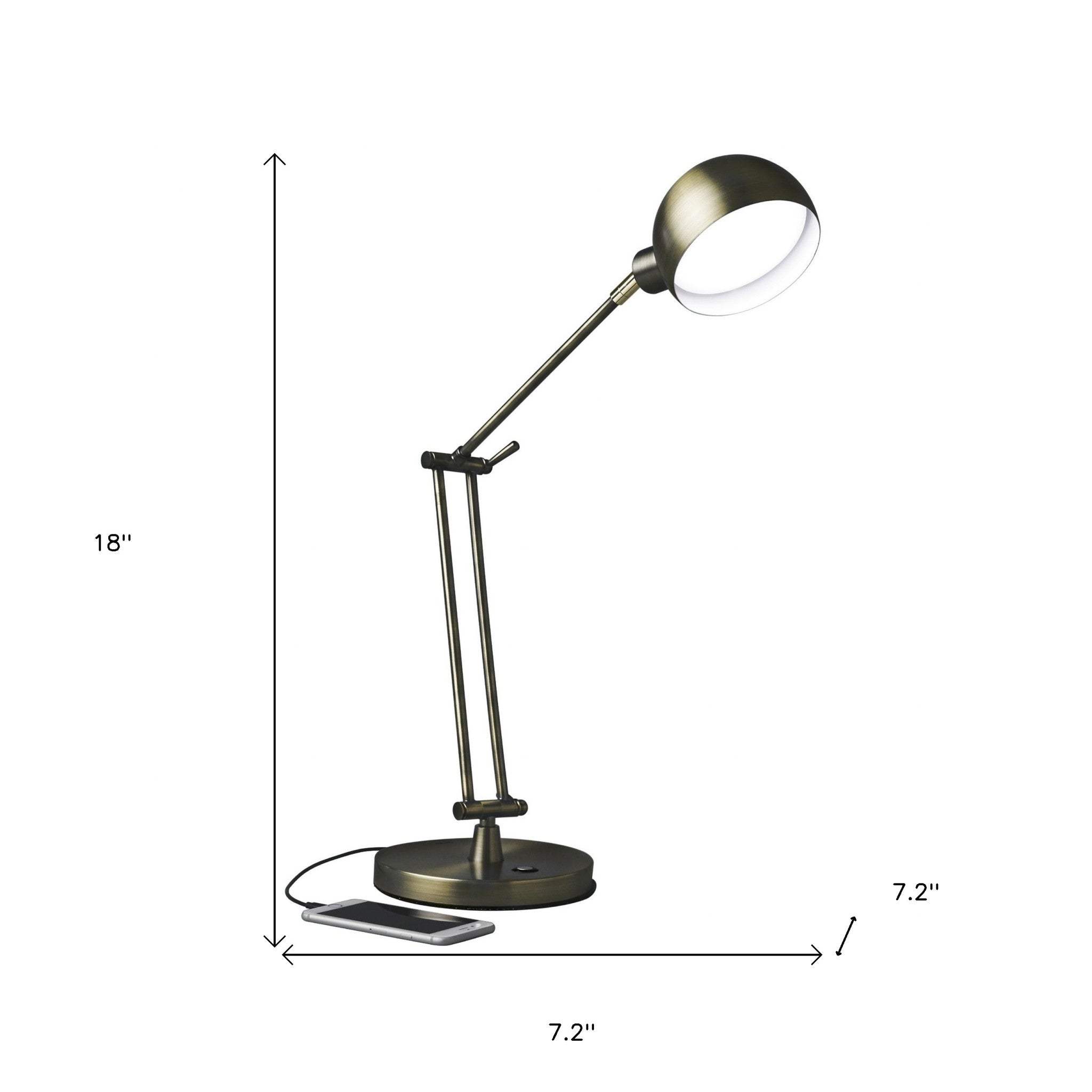 Antiqued Bronze LED Adjustable Desk Lamp - Homeroots - Flyclothing LLC