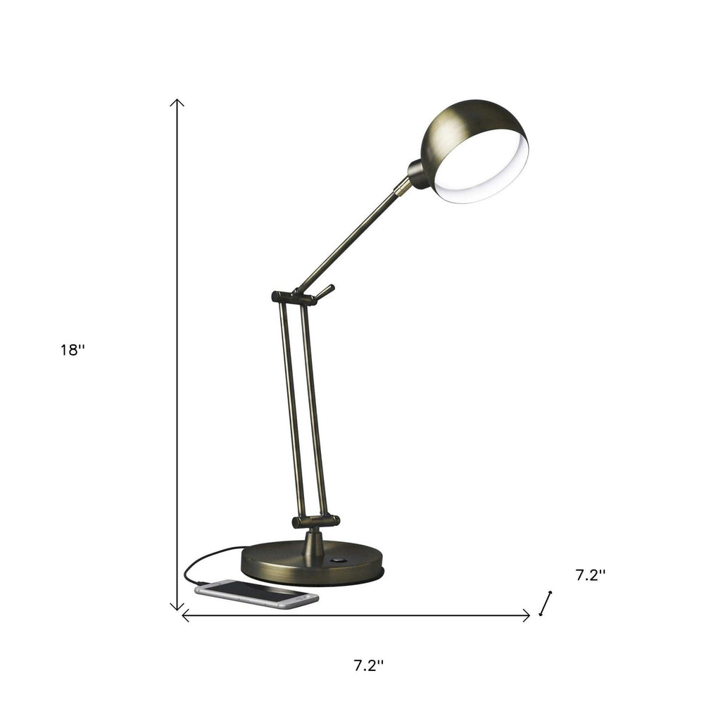 Antiqued Bronze LED Adjustable Desk Lamp - Homeroots - Flyclothing LLC