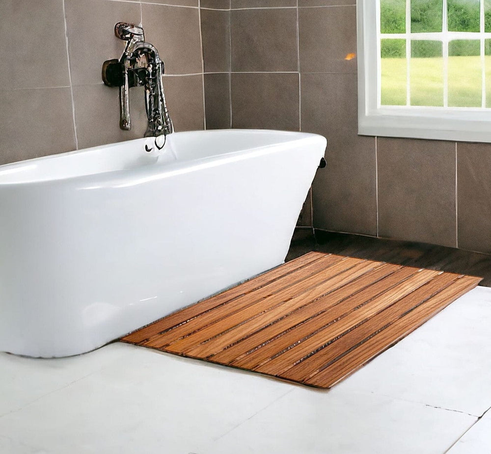 20" Premium Teak Shower Bath Mat - Homeroots - Flyclothing LLC