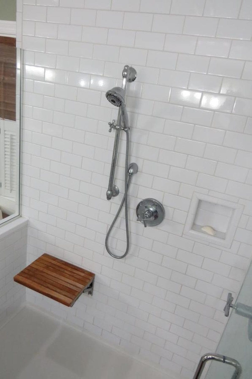 17" Premium Wall Mount Teak Shower Bench - Homeroots - Flyclothing LLC