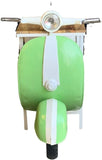 26" Green And White Novelty Scooter Open Cabinet with Two Shelves - Homeroots